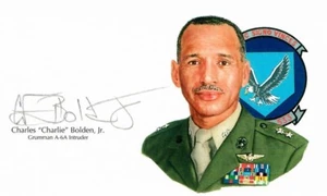 Charles Bolden taglio firmato a mano firma GOE litografia Vietnam pilota NASA - Foto 1 di 1
