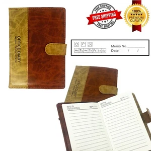 Large Leather Notebook Composition Book Cover Notepad Office Diary Book - Picture 1 of 5