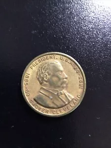 Grover Cleveland 22. Präsident Präsidentenmünze 1885-1893 Medaille Token #22-24 - Bild 1 von 2