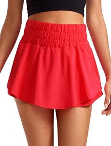 Womens High Waisted Tennis Skort with Mesh Liner Zip Pocket Athletic Shorts - Picture 1 of 54