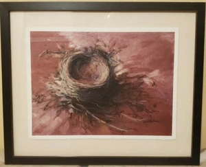 Mary J. Arthur Watercolor Of A Birds Nest Original art - Picture 1 of 8