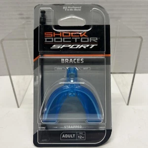 Shock Doctor Sport Zahnspange blau geschnallt ERWACHSENE Alter 12+ Mundschutz Mundstück - Bild 1 von 2