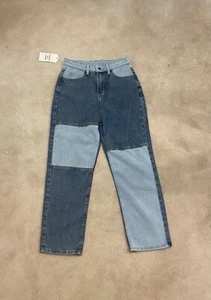 Fashion Sexy Lounge Women's High Wasted Denim Patch Jeans - Picture 1 of 2