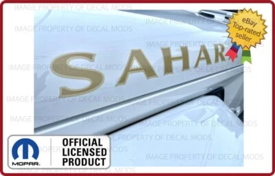 2x Jeep Wrangler SAHARA Hood Vinyl Decals Graphics Stickers JK Tan Brown FK2D2 - Image 1 of 4