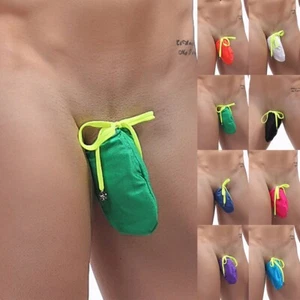 Ropa interior de natación para hombre bolsa de pelota con cordones bolsa abultada lisa lencería trajes de baño - Imagen 1 de 14
