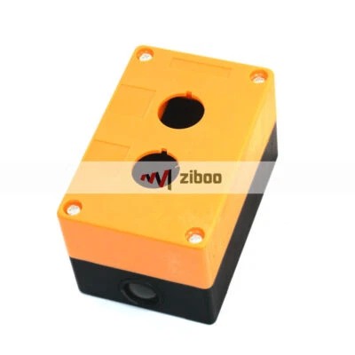 Caja de interruptores de control de interruptor de botón pulsador de 2 orificios de 22 mm/0,87" de diámetro naranja negro✦Kd 1 pieza - Imagen 1 de 4