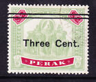 Malaya Perak 1910 Sg87 3C On $2 Green & Carmine - Very Fine Used. Catalogue £85