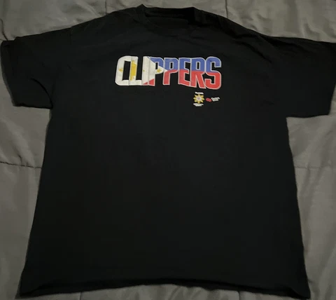 Clippers Filipino Heritage Night XL Black Shirt Preowned Shipped USPS Cover