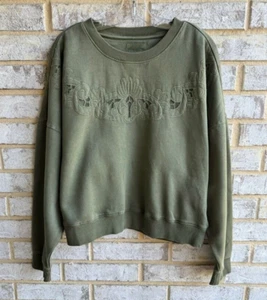 American Eagle Long Sleeve Floral Embroidered Sweatshirt Women's Size XL - Picture 1 of 7