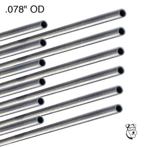 1/24 Drag Slot Car Stainless Steel Chassis Tubing .078" OD x 12" Long - 10 Pcs  - Picture 1 of 2