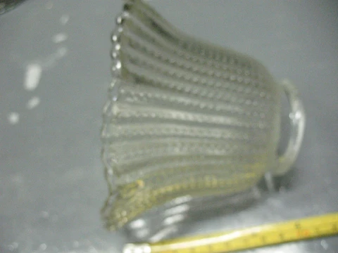 VINTAGE GLASS LAMP  SHADE SIMULATED STRUNG  BEADS  CUT  TOP Cover