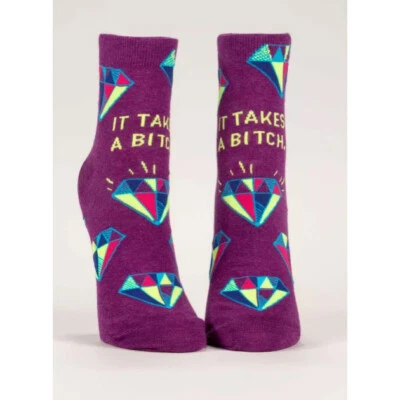 Calcetines tobilleros AZUL Q para mujer It Takes A B**ch - tobillo Foto 1 de 4