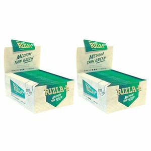 2 Full Box Rizla Medium Thin Red King Size Rolling Papers 100 Booklets Sealed - Picture 1 of 5