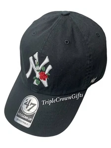 MLB New York Yankees ('47 Brand) Red Thorn Clean Up Hat Black - Picture 1 of 5
