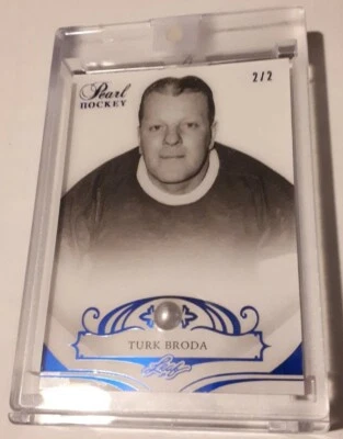 TURK BRODA 17/18 Leaf Pearl Authentic Real Embedded Pearl BLUE #'2/2 Maple Leafs - Image 1 of 4