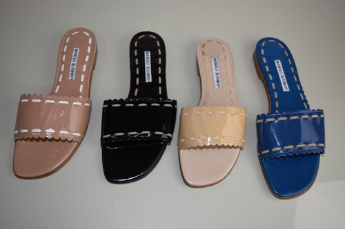 MBT NUOVI SANDALI MANOLO BLAHNIK FALCO Nero Beige Blu Carne SCARPE BREVETTATE 36 37 39