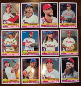 2025 Topps Heritage White Chrome Phillies Realmuto Bryce Harper Turner Marsh - Picture 1 of 1