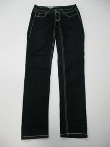 FRAGILE Women's Size S Low Rise Dark Indigo Wash Stitch Detail Skinny Jeans - Picture 1 of 8