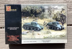 PEGASUS 1/72 WW II RUSSIAN / SOVIET BT-7 LIGHT TANK MODEL KITS (2 TANKS) 7673 FS - Picture 1 of 11