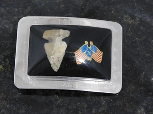 1776-1976 Bicentennial USA Flag Belt Buckle with Arrowhead. - Picture 1 of 7