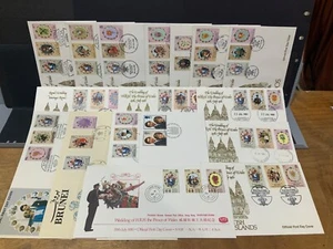 1981 ROYAL WEDDING FDCS INC HONG KONG BRUIE, PITCAIRN TOTAL 17 FDCS  LFW 36 - Picture 1 of 1