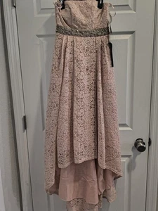 My Michelle trägerloses pfirsichfarbenes Pailletten Party Cocktailkleid Größe 3 brandneu - Bild 1 von 3