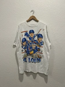 RARE ST. LOUIS BLUES NHL 90S CARTOON PLAYER SHIRT SIZE XL DELTA MADE IN USA NEW - Picture 1 of 9