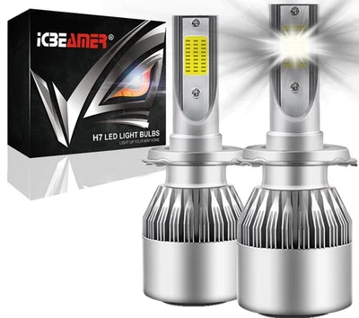 Светодиодные противотуманные лампы H7 C6 COB Canbus 36 Вт супербелые заменяют ближний дальний свет W136 - Изображение 1 из 4