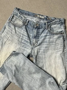 BKE Tyler Jeans Herren 36 L blau Denim helle Waschung gerades Bein klassische Schnalle - Bild 1 von 18