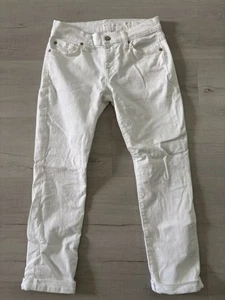 Pantalones de mezclilla ajustados blancos 7 For All Mankind para mujer talla 24 tiro medio - Imagen 1 de 7