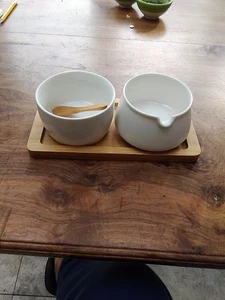 Milk And Sugar Bowl Set Japanese Minimalist Style BNIB - Picture 1 of 12