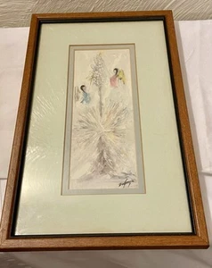 Vintage 1984 Ted DeGrazia gerahmt Lighting The Lords Kerze signiert vom Künstler 13 x 8 - Bild 1 von 15