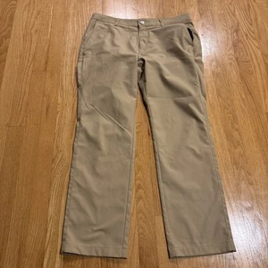 BONOBOS Maide Straight Fit Flat Front Pants Athletic Fit Golf Tan Mens 34 X 30 - Picture 1 of 5