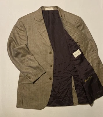 John W. Nordstrom Houndstooth Loro Piana 100% Cashmere Men Sportcoat Jacket 40R - Image 1 of 4