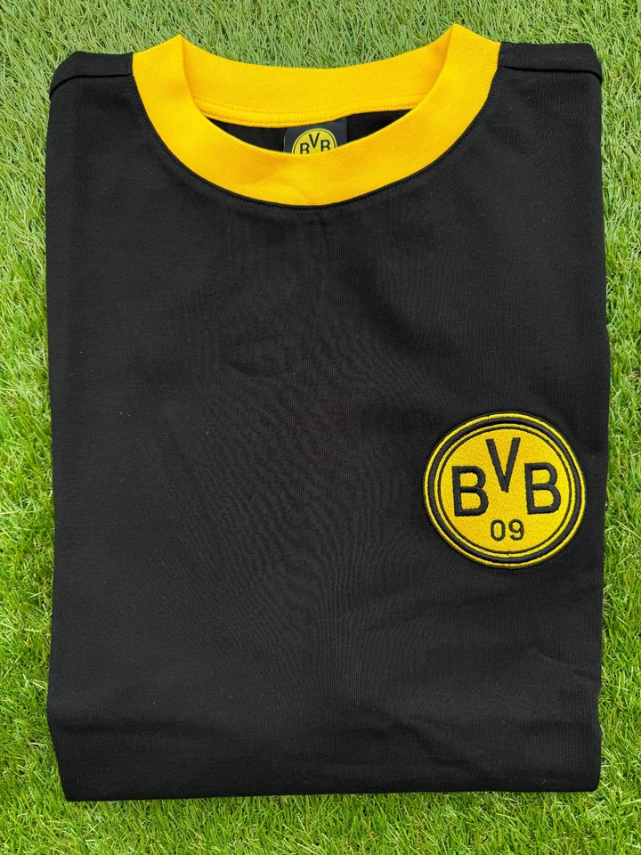 BORUSSIA DORTMUND Dortmund T-Shirt S M L Iconic Lifestyle 2025 schwarz retro Logo k Cup Trikot BVB