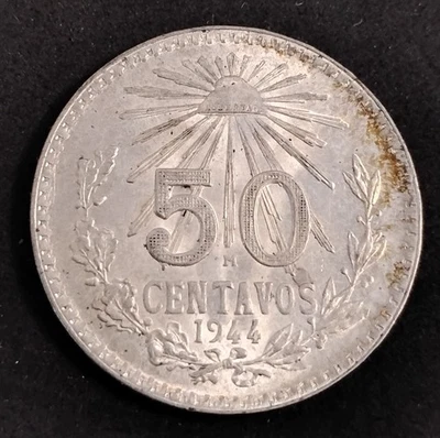 Moneda de plata 50 centavos México 1944 .720 muy poco desgaste Foto 1 de 2