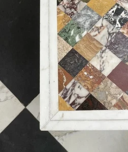 Mid-Century Modern Specimen Marble Coffee Table – Pietra Dura, Italian Marble - Picture 1 of 12
