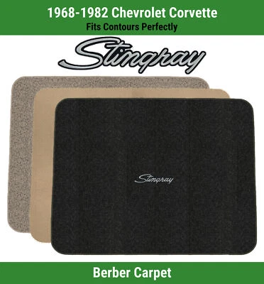 Tapete de convés pequeno Lloyd Berber para Chevy Corvette 68-82 com prata em arraia preta - Imagem 1 de 4