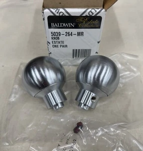 Baldwin Estate 5039 Knob Pair in 264 Satin Chromium 5039-264-MR New - Picture 1 of 14