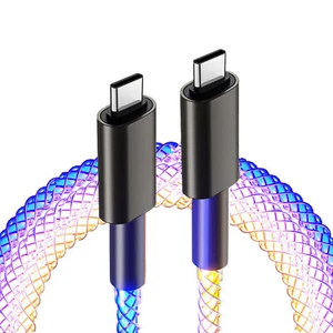 RGB USB C to USB C Cable Fast Charge for Samsung Galaxy S25 S24 Ultra S23 Plus - Picture 1 of 9