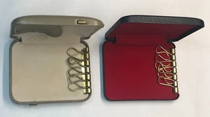 Black & Brown Hinged Hard Case 6 Key Holder Unused Lot of 2 Vintage - Picture 1 of 14