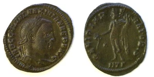 305-311 AD Roman Galerius Genius Heraclea Mint (309-310) AE Follis - Picture 1 of 3