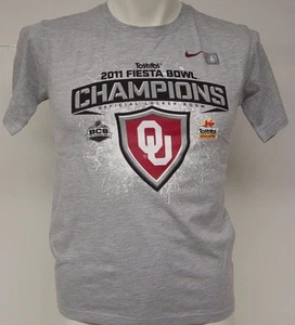 NEW Youth Kids Nike OU Univ of Oklahoma Sooners 2011 Fiesta Bowl Champions Shirt - Picture 1 of 1