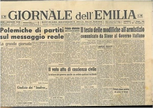 Giornale dell’Emilia 2 giugno 1946 Giornali della Repubblica - Picture 1 of 1