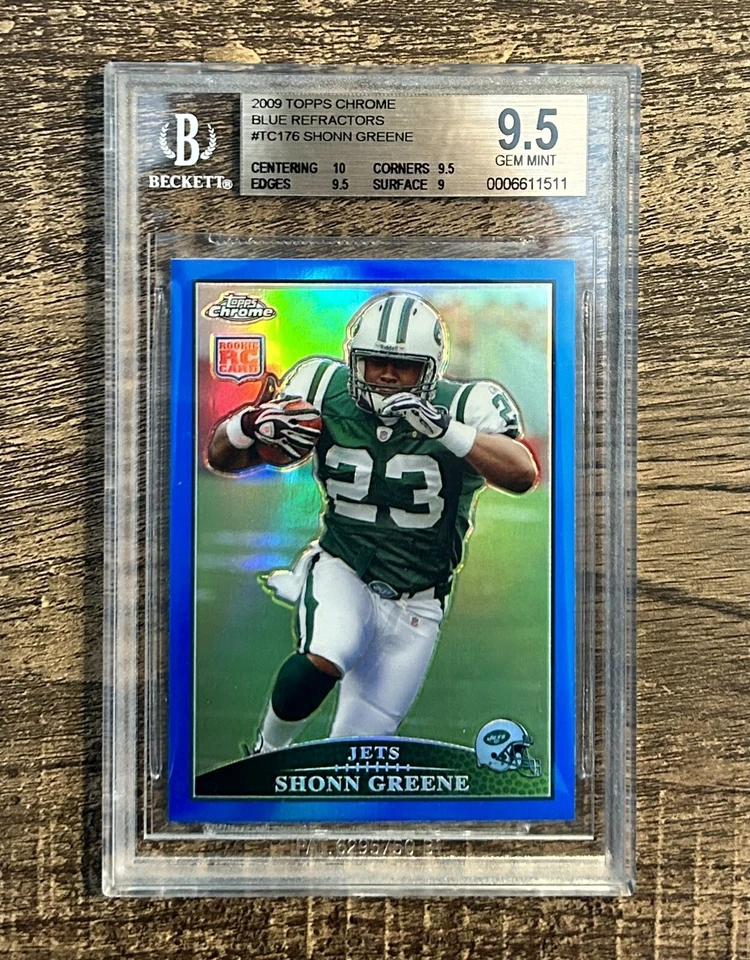 2009 Topps Chrome Blue Refractor Shonn Greene #TC176 BGS 9.5 RC BGS 9.5 Gem Mint - Image 1 of 1