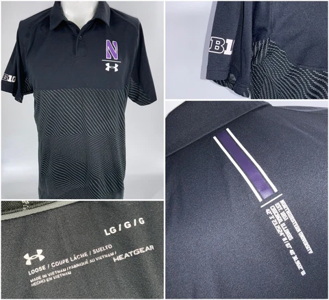 Northwestern Wildcats Under Armour Polo L Black Team Issue LNWOT YGI G3-119 Cover