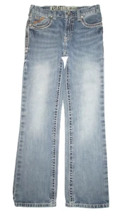 Ariat B4 Relaxed Coltrane Boot Cut Jeans Boy's Size 12 x 29 (Adjustable Waist) - Picture 1 of 7
