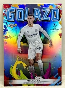 PHIL FODEN 2021 TOPPS CHROME UEFA SOCCER GOLAZO REFRACTOR #G-4 - Picture 1 of 3