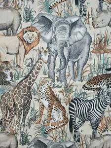 Vintage Federn Dschungeltiere komplettes flaches Blatt Giraffe Elefant Zebra Tiger 80x90 - Bild 1 von 7