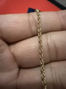 14K Solid Gold Rolo Chain Bracelet for Women Gift For Anniversary - Great Gift - Picture 1 of 6